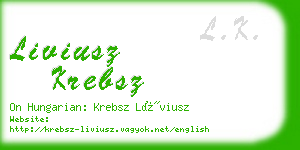 liviusz krebsz business card